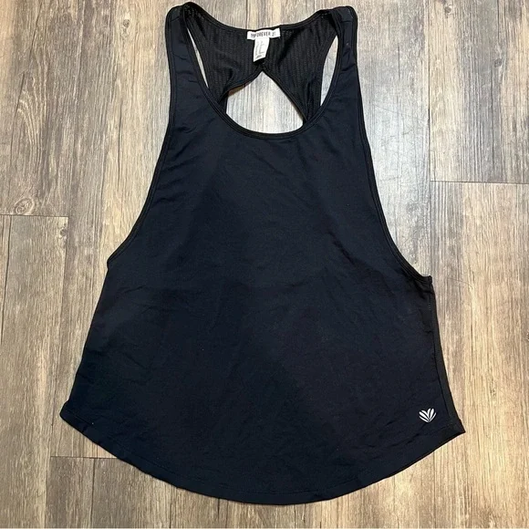 Women’s F21 Black Racer Back Workout Shirt Open Back Relax Fit Size XS - Picture 7 of 8